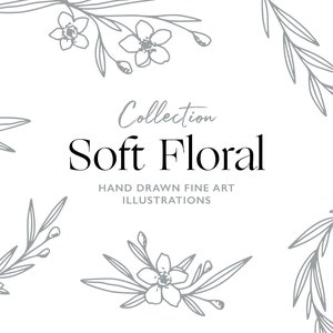 Hand getrokken fine art grafische afbeeldingen, zachte bloemen bladeren arrangementen, krans illustraties vector set PNG EPS SVG Jpg, gratis commercieel gebruik bruiloft
