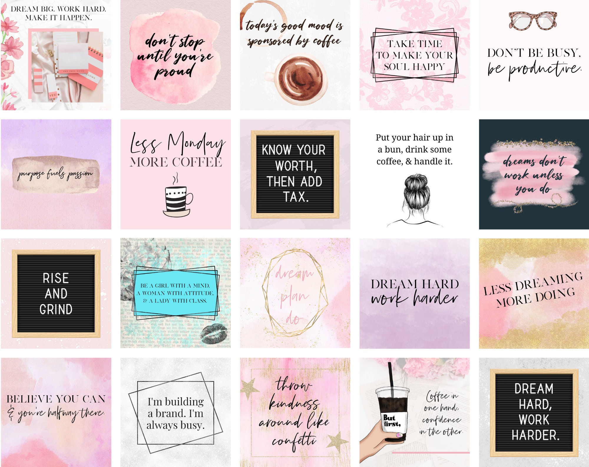 Girl Boss Quote Graphic Bundle Instagram Post Graphics for | Etsy