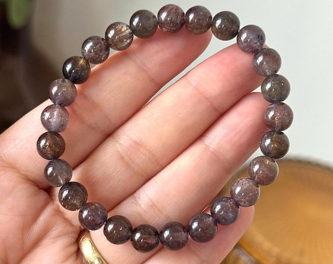 7mm Bloodshot Iolite Bracelet ~ High Quality
