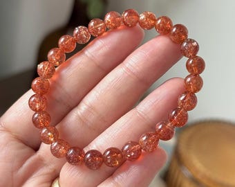 7mm Sunstone Bracelet ~ High Quality