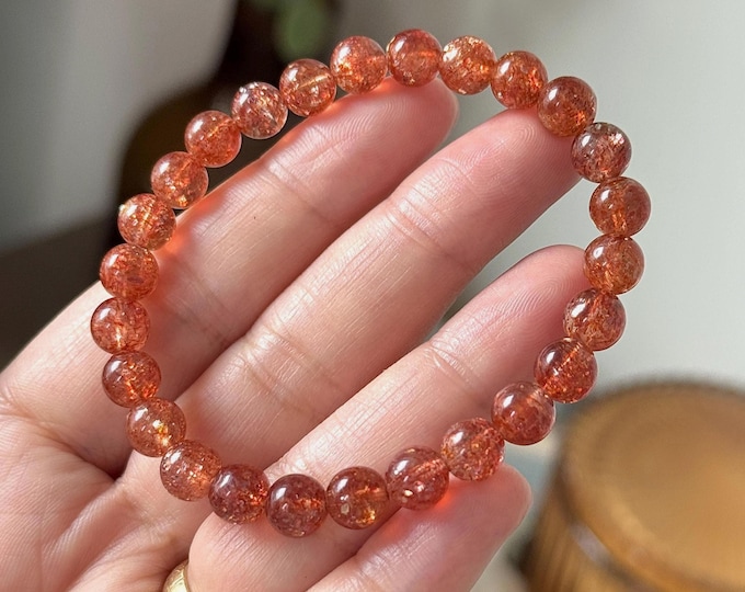 7mm Sunstone Bracelet ~ High Quality