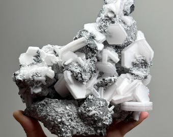 2.9 lb White Hexagonal Calcite Specimen ~ Strong UV Reactive