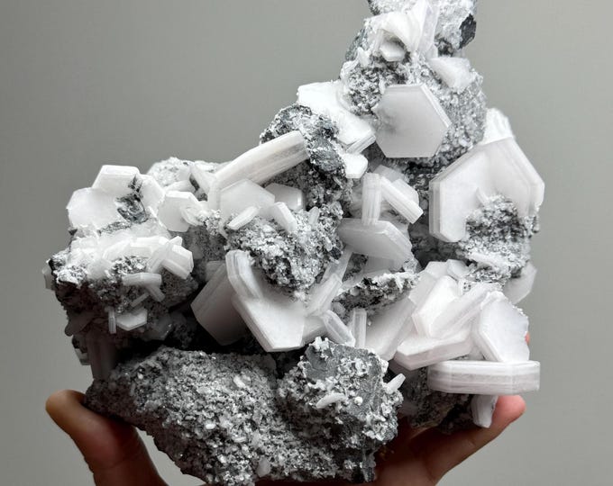 2.9 lb White Hexagonal Calcite Specimen ~ Strong UV Reactive