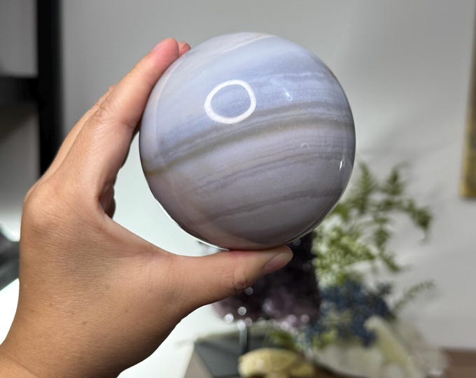 2.4 lb Pastel Ocean Jasper Sphere ~ 92mm ~ Beautiful Colors with Calming Vibe