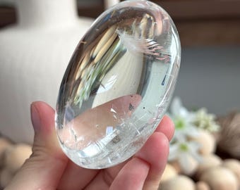 Brazilian Quartz Palmstone ~ High Quality ~ Meditation Stone