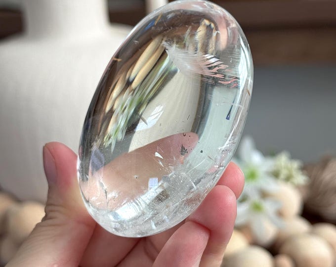 Brazilian Quartz Palmstone ~ High Quality ~ Meditation Stone