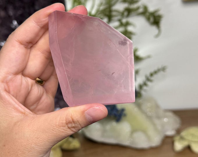 Gemmy Rose Quartz Slab ~ High Quality ~ Madagascar
