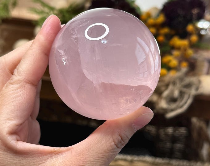 Brazilian Rose Quartz Sphere ~ Heart Chakra ~ Meditation Crystals
