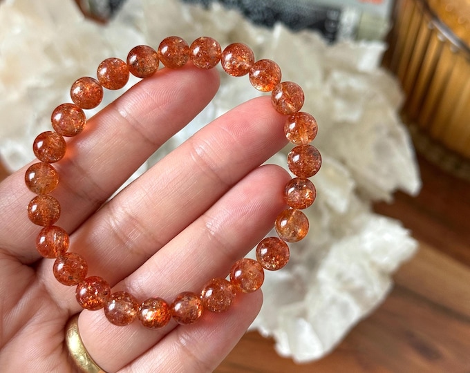 7mm Sunstone Bracelet ~ High Quality