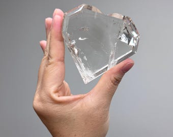 Brazilian Faceted Quartz Heart ~ Heart Carving