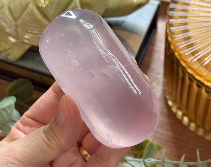 Madagascar Rose Quartz Palm Stone ~ Meditation Crystal