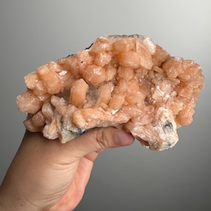 1.4 lb Peach Stilbite ~ Crystal Cluster ~ Zeolite Mineral ~ India ~