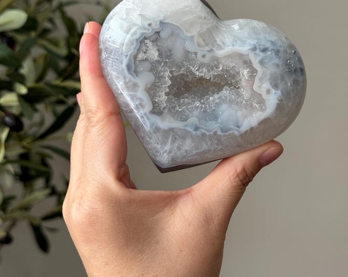 Druzy Agate Heart ~ Brazil