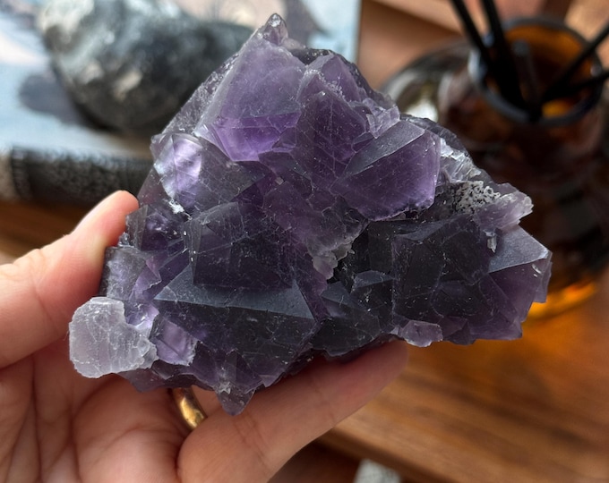 Dark Purple Fluorite Specimen