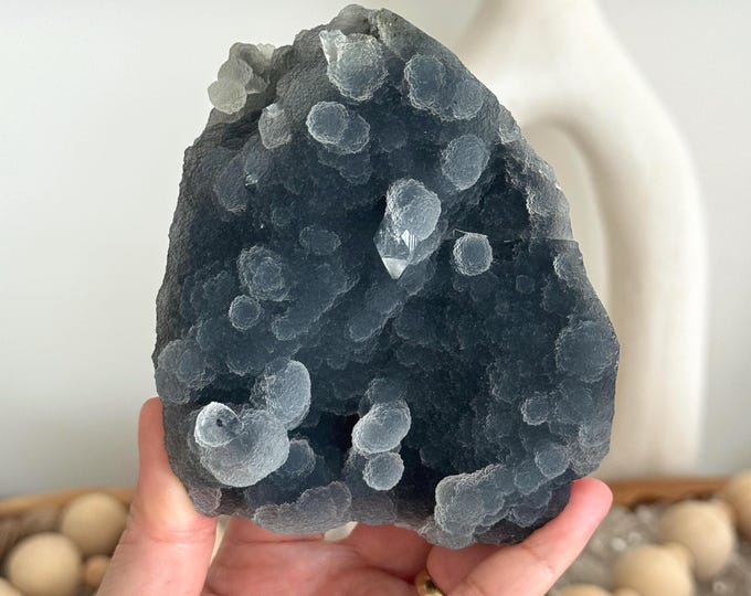 Blue-Gray Botryodial Chalcedony Freeform ~ India