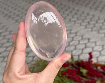 Mozambique Rose Quartz Palmstone ~ High Quality ~ Meditation Stone