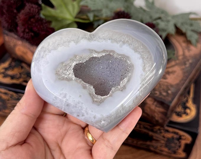 Druzy Agate Heart ~ Brazil