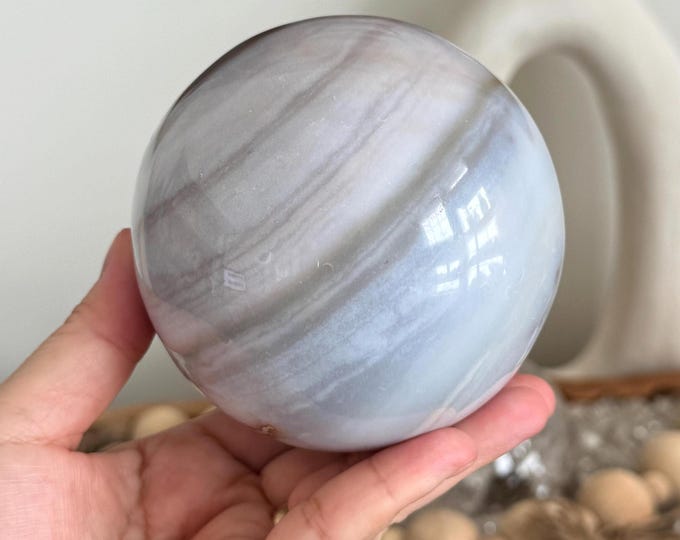 92mm Pastel Ocean Jasper Sphere ~ Beautiful Colors with Calming Vibe