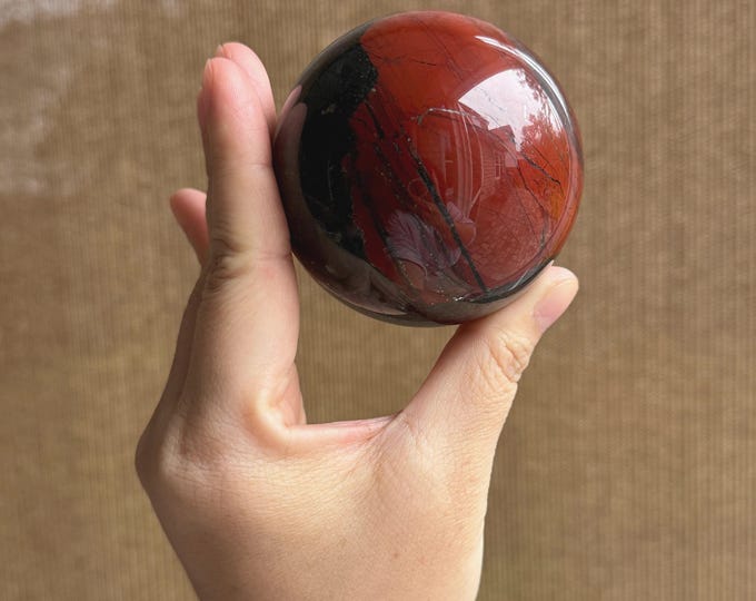 African Bloodstone Sphere ~ 68mm ~ Bloodstone Jasper