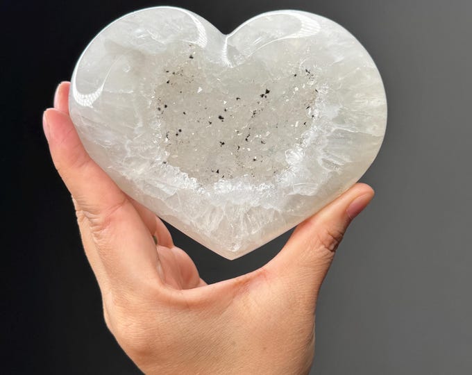 Druzy Agate Heart ~ Brazil