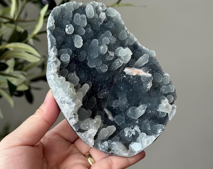 Shimmering Blue-Gray Botryodial Chalcedony Freeform ~ India
