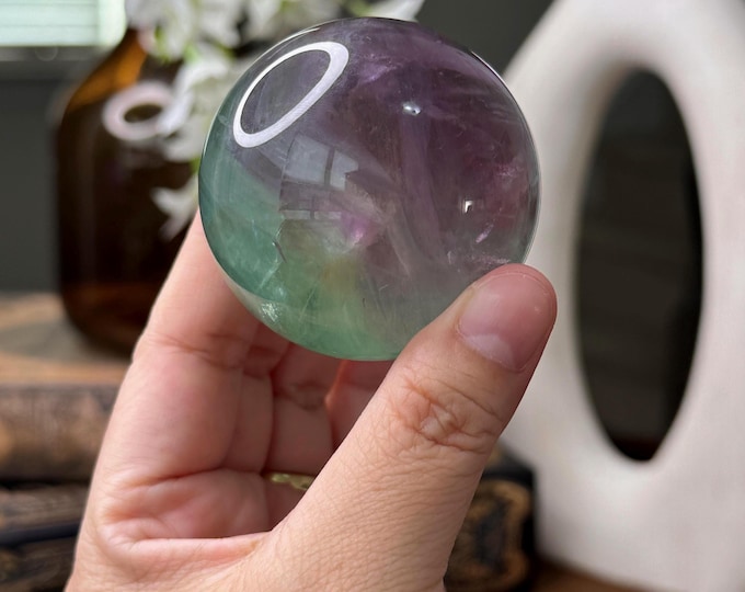 Bi-Colored Fluorite Sphere ~ High Quality