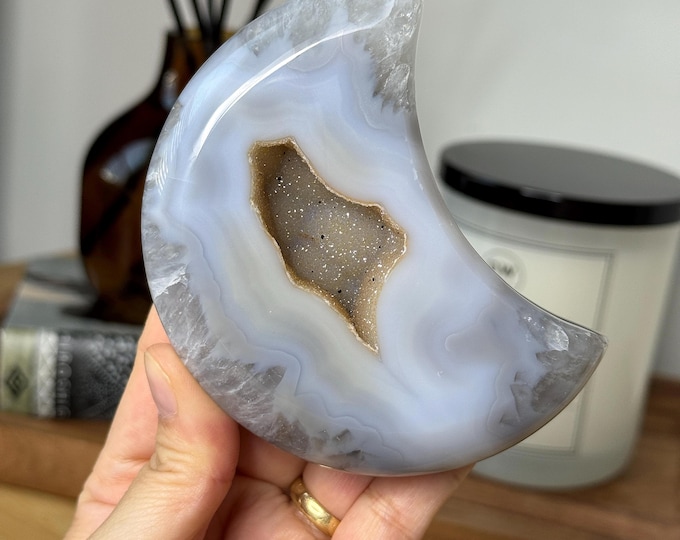 Druzy Agate Moon ~ Brazil