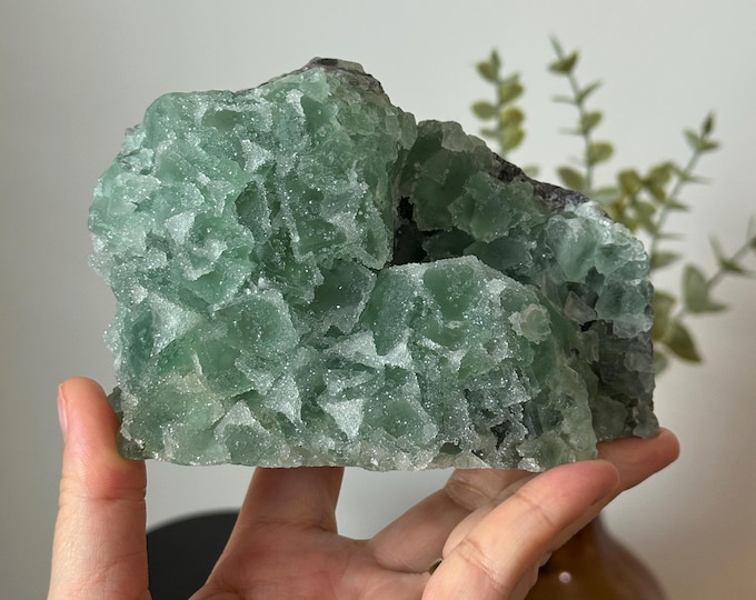 Green Cubic Sugar Fluorite Specimen ~ 1.9 lb