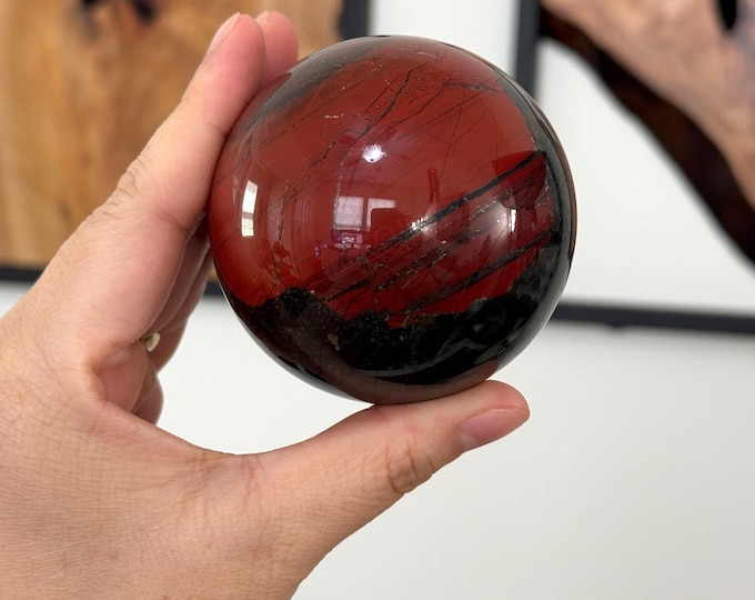 African Bloodstone Sphere ~ 68mm ~ Bloodstone Jasper