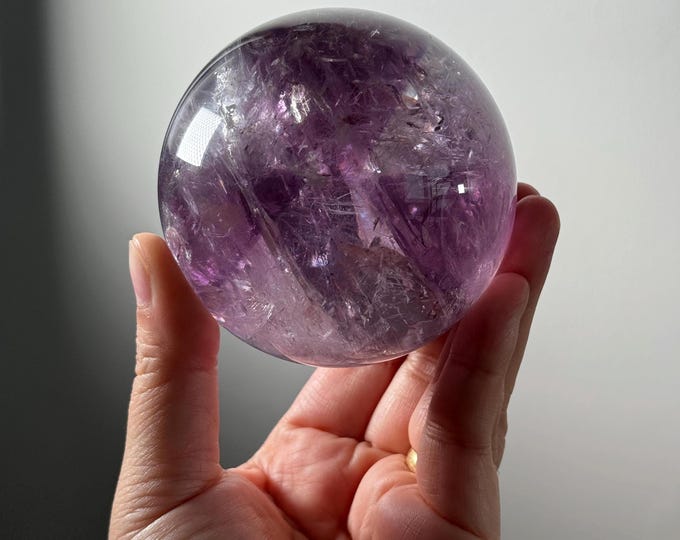 Phantom Amethyst Quartz Sphere ~ 73mm