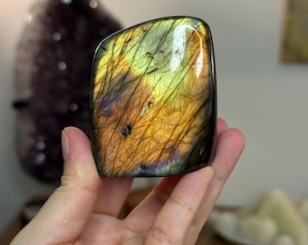 Labradorite Freeform ~ Orange-Yellow Colorway ~  Madagascar
