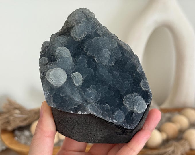 Blue-Gray Botryodial Chalcedony Freeform ~ India