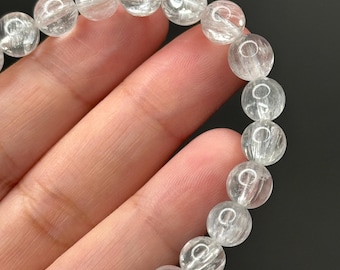 7mm Icy White Kunzite Gemstone Bracelet ~ High Quality