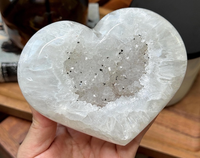 Druzy Agate Heart ~ Brazil