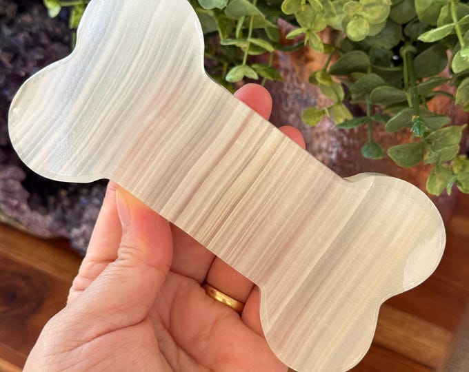 Hand-Carved Calcite Bone