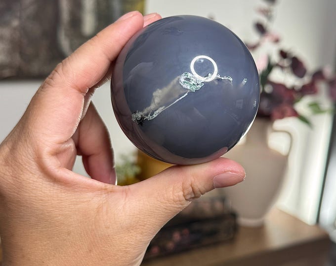 Moss Agate Sphere ~ 64mm