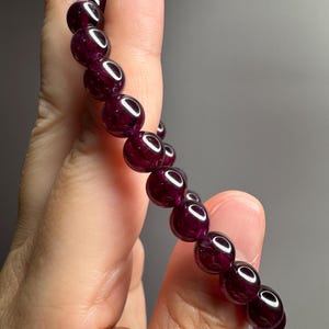 7mm Purple Garnet Bracelet ~ Garnet Gemstone ~ Garnet Crystal ~ Crystal Jewelry ~ Garnet Jewelry ~ Root Chakra