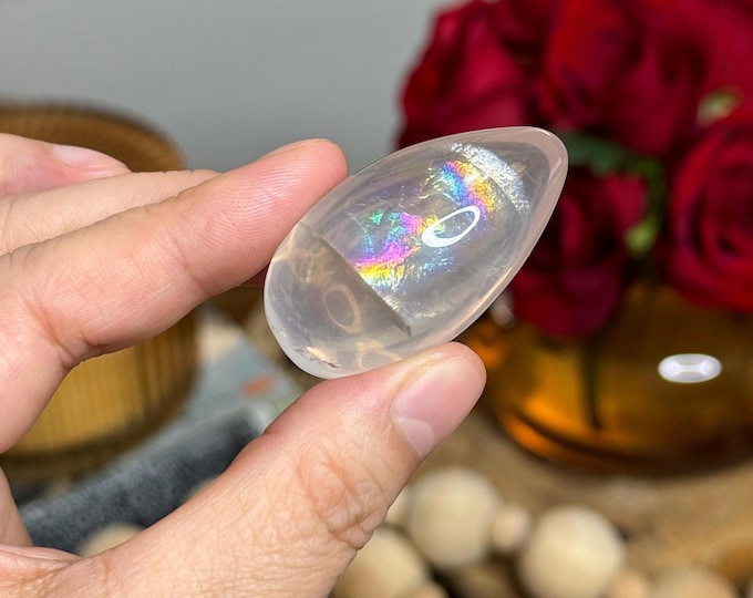Rainbow Girasol Quartz Egg ~ High Quality