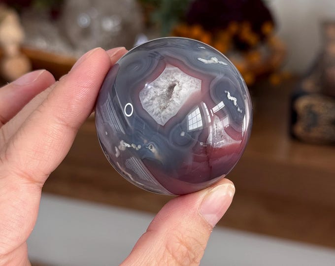 Mozambique Swazi Agate Sphere ~ High Quality