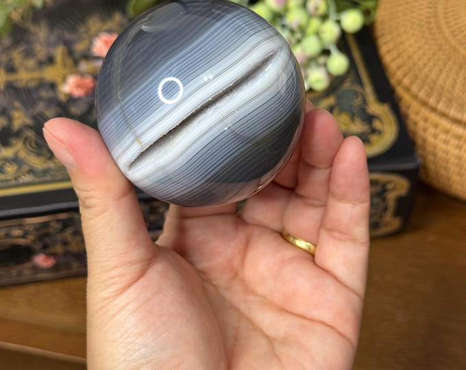Druzy Banded Agate Sphere