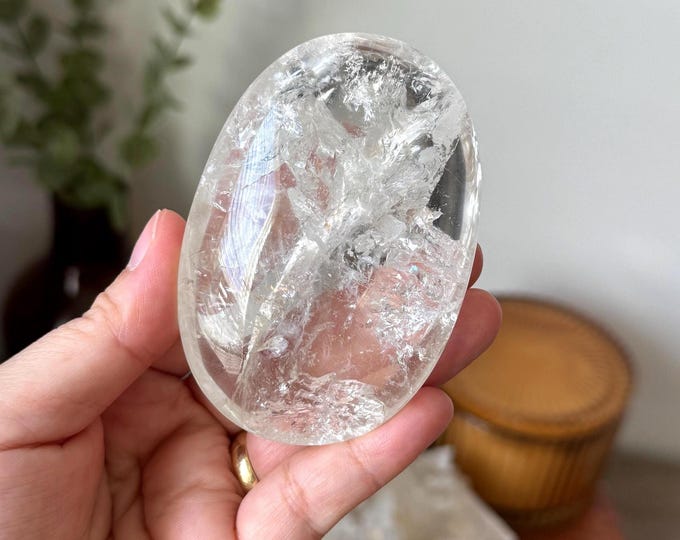 Brazilian Quartz Palmstone ~ Meditation Stone