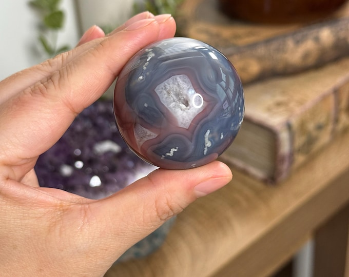 Mozambique Swazi Agate Sphere ~ High Quality