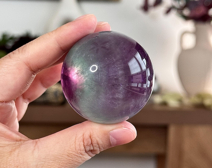 Bi-Colored Fluorite Sphere ~ High Quality
