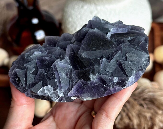 Dark Purple Fluorite Specimen
