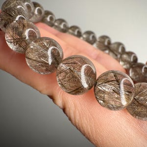 10mm Rutilated Quartz Bracelet  ~ High Quality ~ Crystal Bracelet ~ Beaded Bracelet ~ Crystal Jewelry