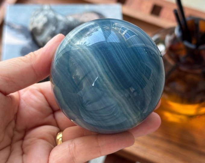 Argentina Blue Calcite Sphere ~ High Quality