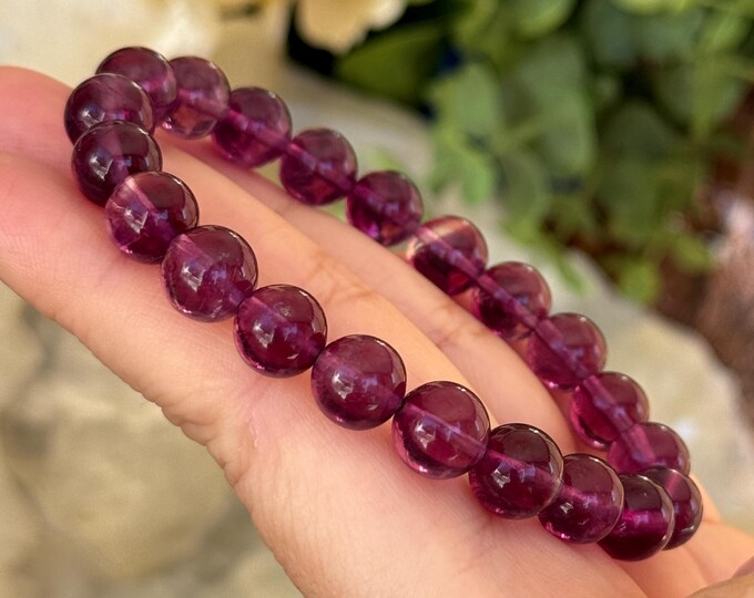 9mm Magenta Fluorite Bracelet
