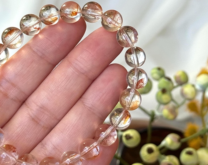 8mm Quartz with Hematoid Bracelet