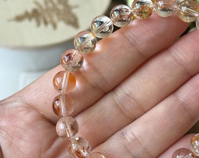 8mm Quartz with Hematoid Bracelet