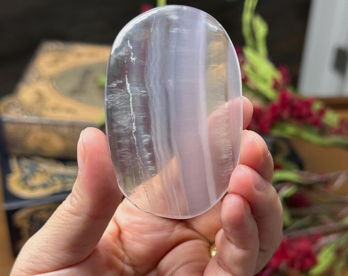 Gemmy Yttrium Lavender Fluorite Palmstone ~ High Quality